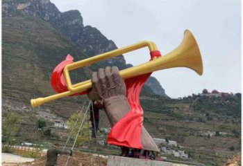 廣場號角雕塑 公園仿真雕塑 抽象擺件