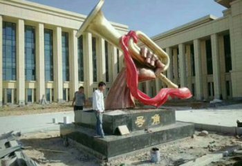 園林號角雕塑 田間彩繪雕塑 仿真擺件