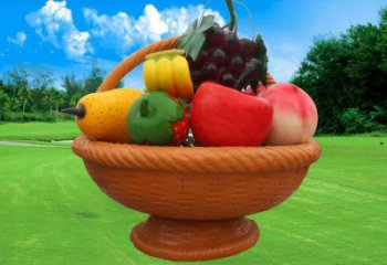 廣場(chǎng)果籃雕塑 公園仿真雕塑 抽象擺件