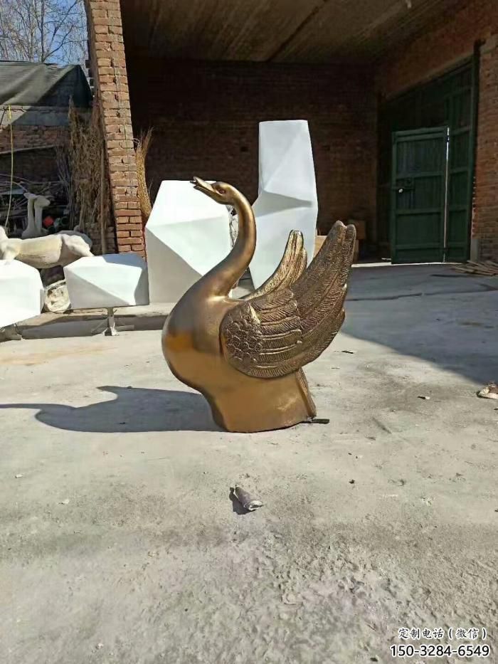 水景天鵝銅雕塑 風景區幾何雕塑 廣場小品