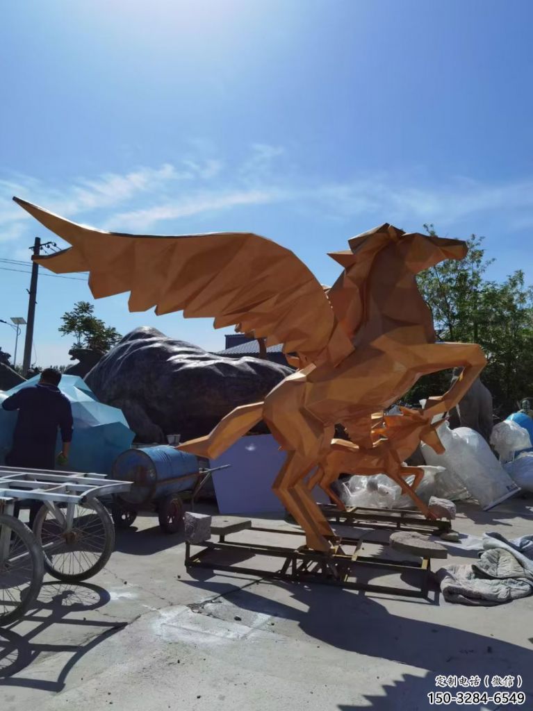 玻璃鋼仿真飛馬雕塑 店門口園林雕塑 動(dòng)物小品