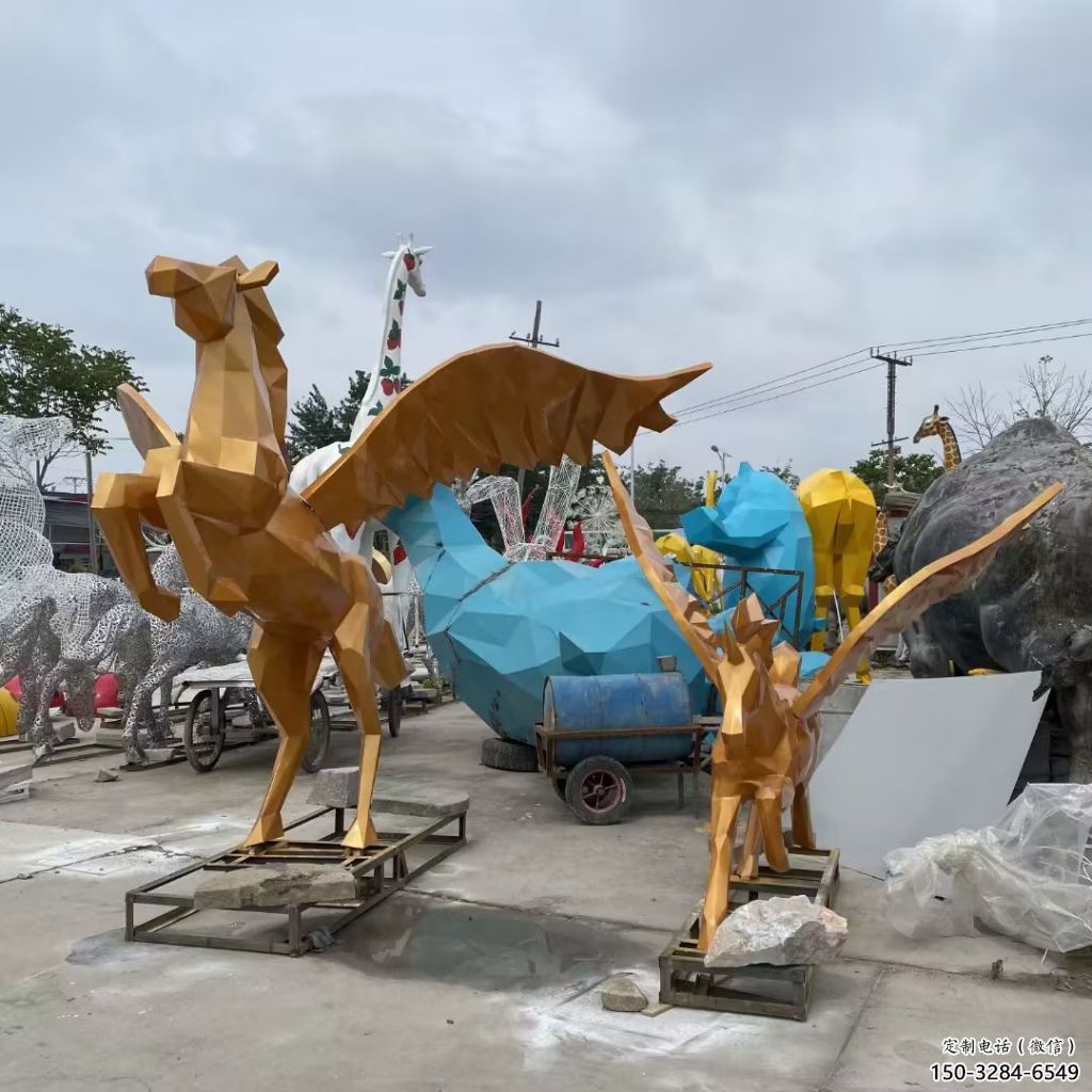 玻璃鋼飛馬雕塑廠家 酒店公園雕塑 風(fēng)景區(qū)擺件