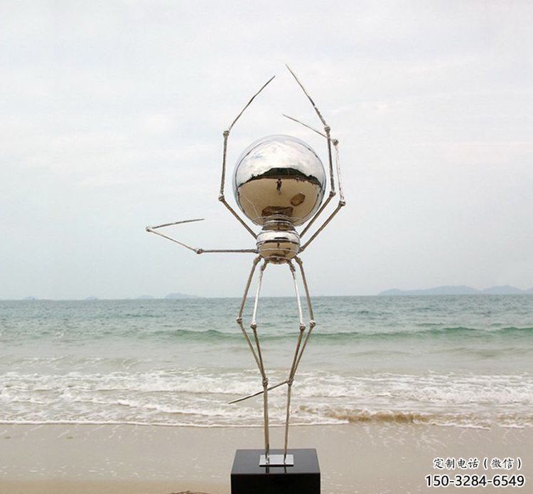 田間不銹鋼蜘蛛雕塑 彩繪仿真雕塑 園林擺件