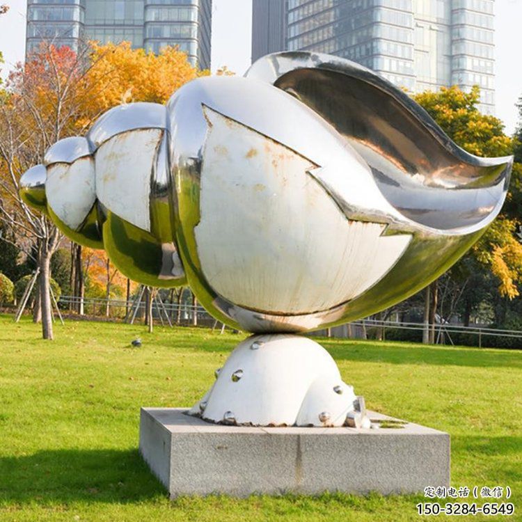 大型不銹鋼海螺雕塑 門口創(chuàng)意雕塑 售樓處小品