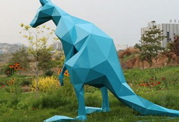 廣場不銹鋼袋鼠雕塑 公園仿真雕塑 抽象擺件