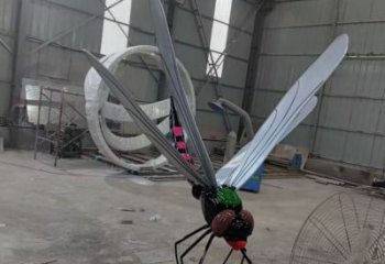 商業(yè)街不銹鋼蜻蜓雕塑 售樓處動(dòng)物雕塑 仿真擺件