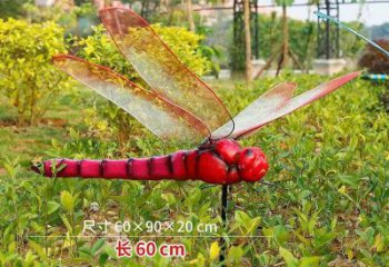 田間玻璃鋼蜻蜓雕塑 彩繪仿真雕塑 園林?jǐn)[件