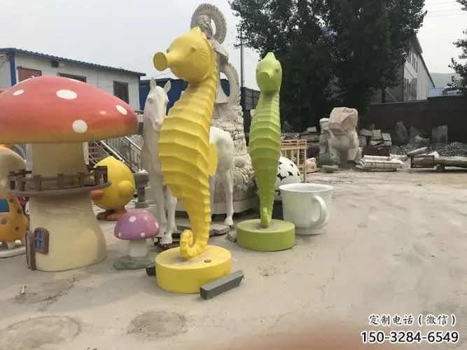 大型玻璃鋼海馬雕塑 商業(yè)街廣場雕塑 古銅色擺件