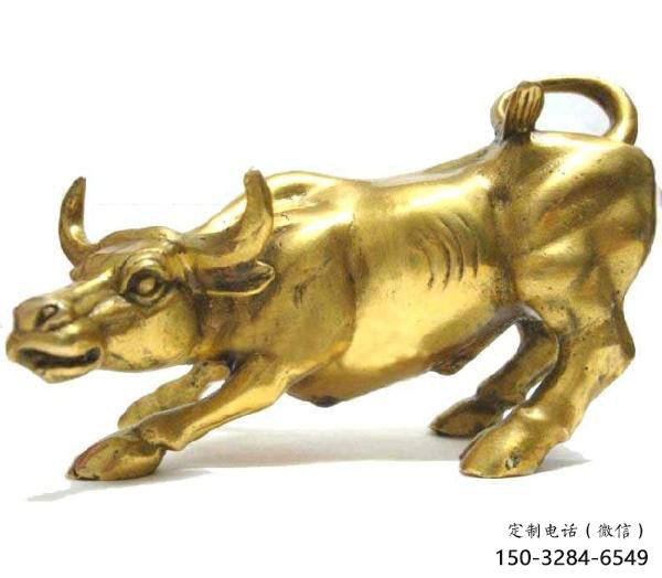 門口開荒牛銅雕塑 售樓處仿真雕塑 彩繪小品