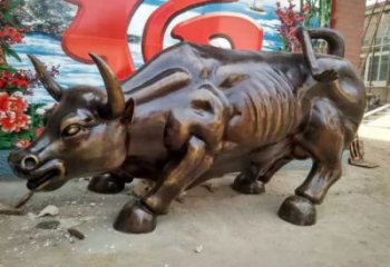 創意鑄銅開荒牛雕塑 步行街店門口雕塑 動物小品