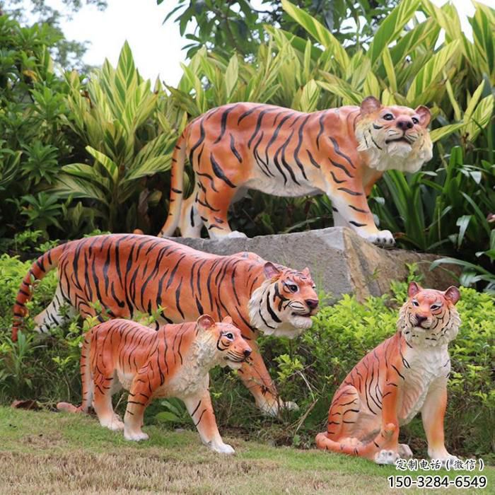 玻璃鋼仿真老虎雕塑 店門口園林雕塑 神獸小品