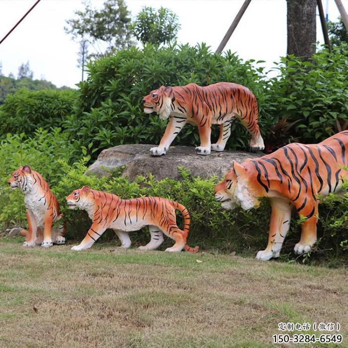 公園玻璃鋼老虎雕塑 酒店門口雕塑 彩繪擺件