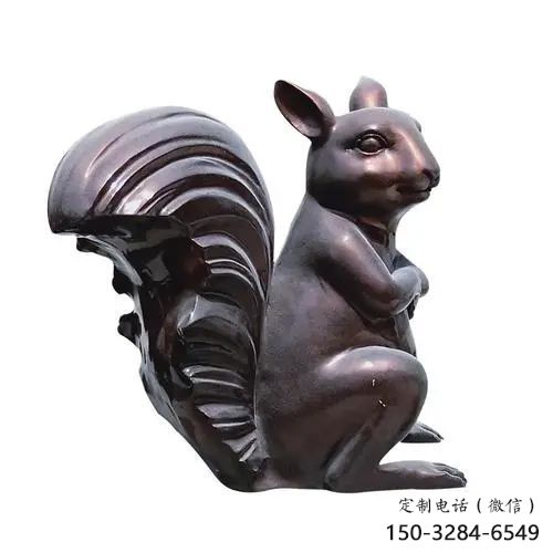 銅松鼠雕塑廠家，動物景觀擺件，仿古元素設計 (8)