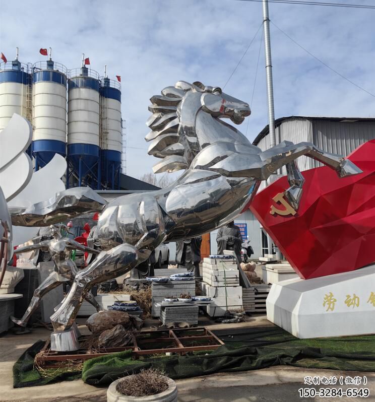 駿馬雕塑廠家 風(fēng)景區(qū)幾何雕塑 廣場(chǎng)雕塑小品