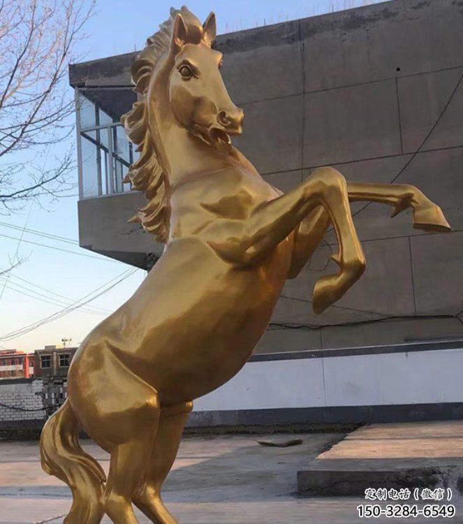 門口駿馬銅雕塑 售樓處仿真雕塑 彩繪小品