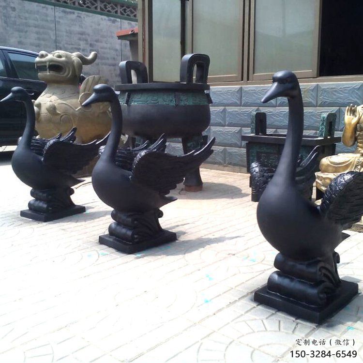 鴨子雕塑廠家，仿真動(dòng)物， 公園廣場(chǎng)街頭擺件 (16)