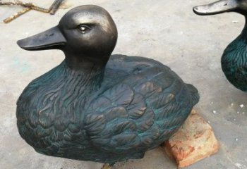 銅鴨子雕塑廠家，仿古工藝，公園廣場動物擺件 (3)