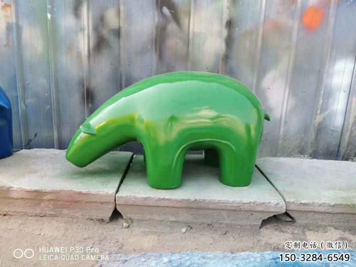 不銹鋼大熊雕塑，公園廣場(chǎng)雕塑，仿真彩繪工藝 (11)