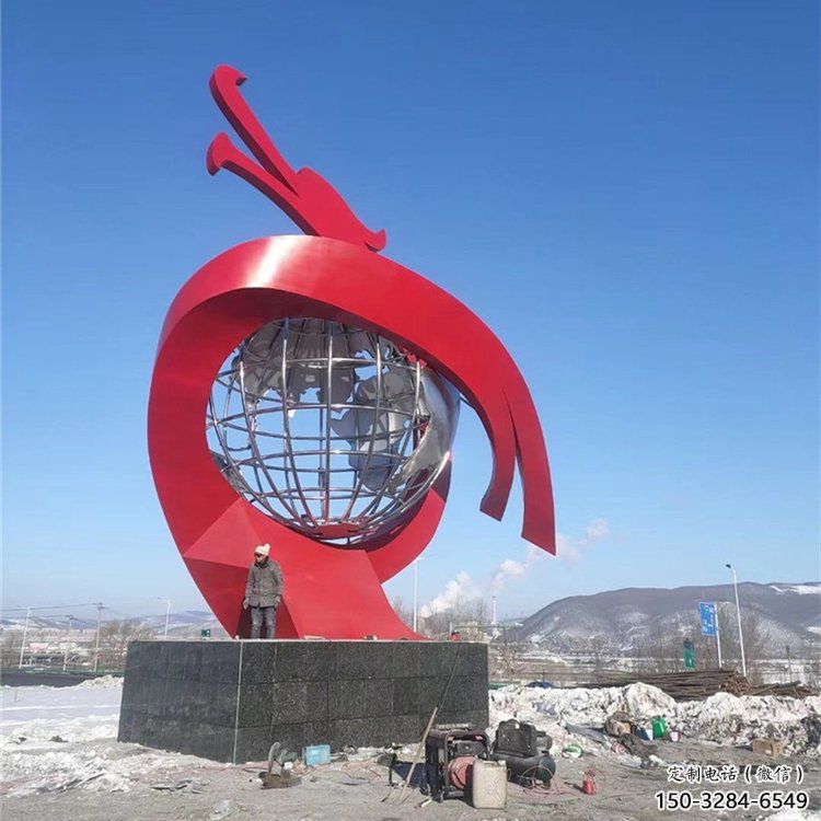 不銹鋼龍形雕塑，大型動物景觀，烤漆工藝制作 (6)