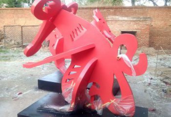 幾何生肖雕塑廠家 庭院仿真雕塑 彩繪擺件