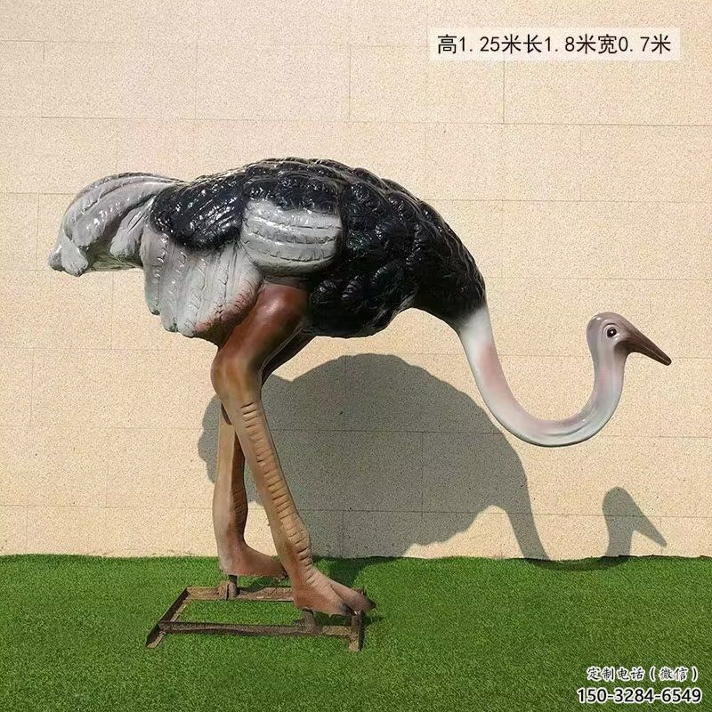 銅鴕鳥雕塑 店門口彩繪雕塑 步行街擺件雕塑