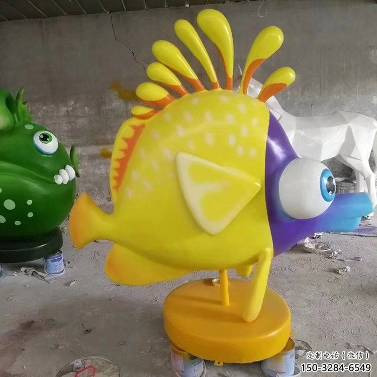 抽象劍魚雕塑，戶外街頭雕塑，海洋生物雕塑