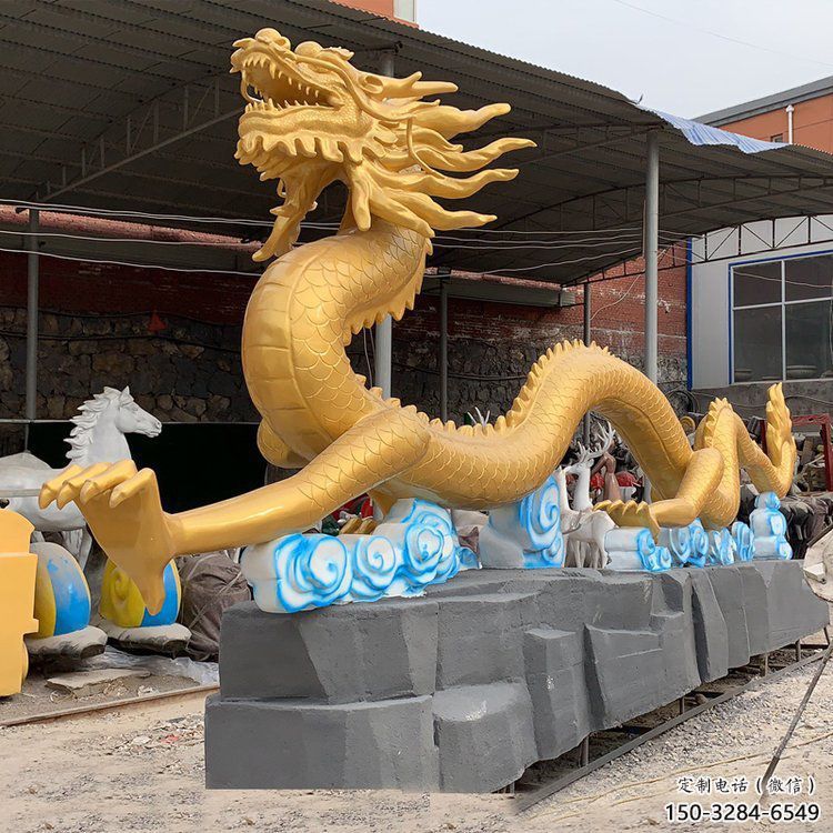 抽象龍頭雕塑，鑄銅動物雕塑，房地產售樓處擺件