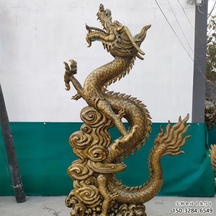 定價龍頭雕塑，鑄銅動物雕塑，房地產售樓處擺件