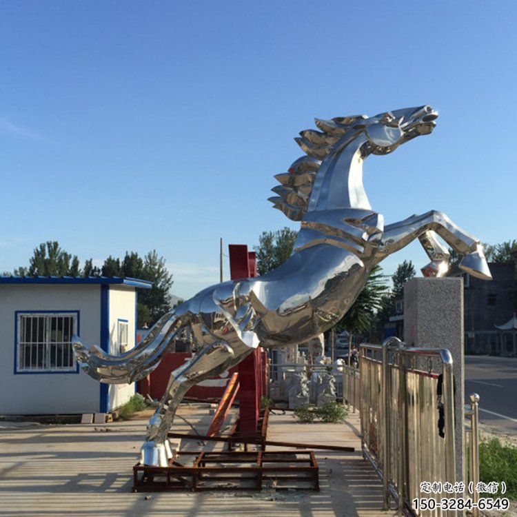 抽象奔馬雕塑，城市動物擺件，廣場小品