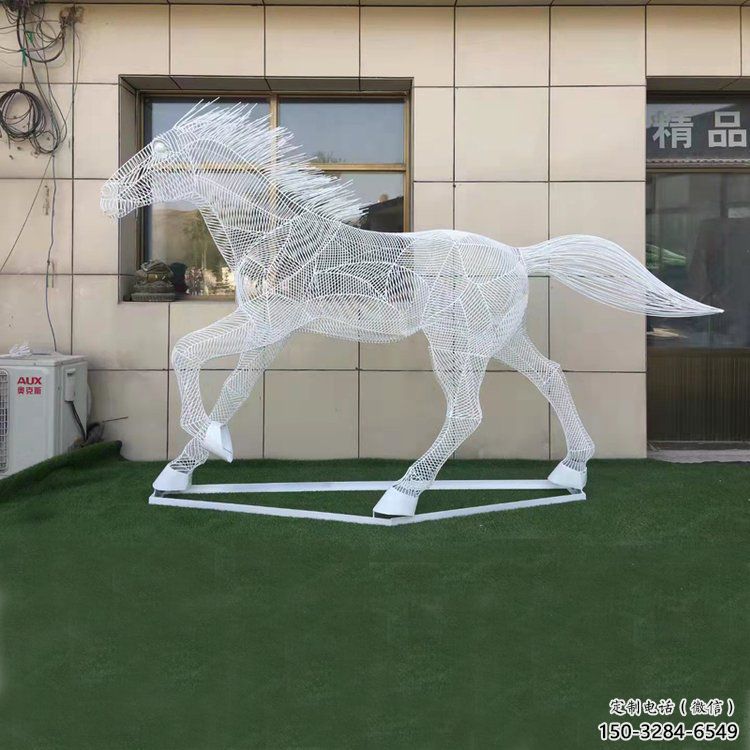 鏤空奔馬雕塑，城市動物擺件，大型廣場小品