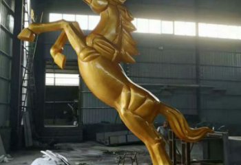 大型奔馬雕塑，城市街頭擺件，不銹鋼動物小品