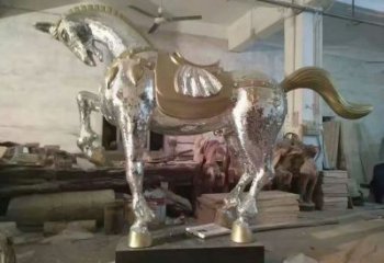 生產(chǎn)奔馬雕塑，鏡面工藝，仿真動(dòng)物小品