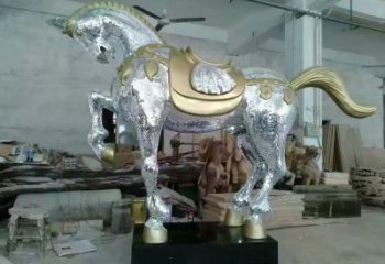 制作奔馬雕塑，鏡面工藝，仿真動(dòng)物小品