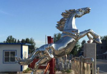 抽象奔馬雕塑，城市動物擺件，廣場小品