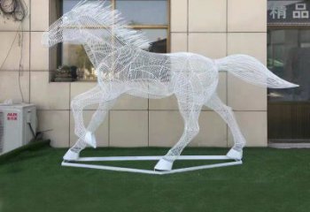 鏤空奔馬雕塑，城市動物擺件，大型廣場小品
