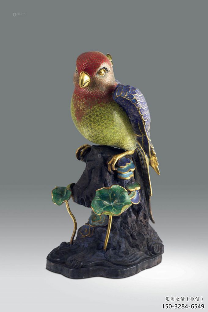 靜態(tài)鸚鵡雕塑廠家，美陳動(dòng)物小品，仿真鸚鵡雕塑制作