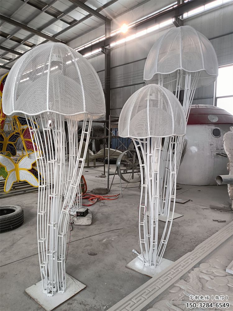 城市水母雕塑 風(fēng)景區(qū)彩繪雕塑 抽象擺件