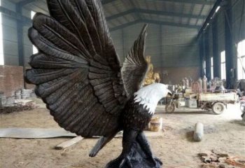 鑄銅仿真老鷹雕塑 店門口園林雕塑 動物小品