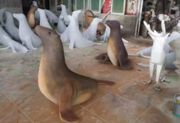 城市海豹雕塑 風景區彩繪雕塑 抽象擺件