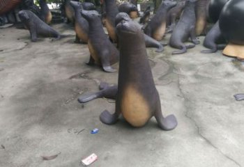 鏤空海豹雕塑 廣場(chǎng)近代雕塑 門(mén)口小品