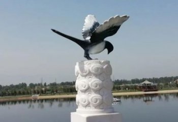 商業(yè)街玻璃鋼喜鵲雕塑 售樓處雕塑 動物擺件