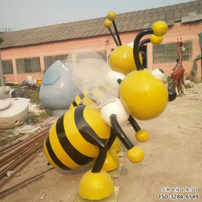 酒店蜜蜂雕塑 庭院仿真雕塑 彩繪小品