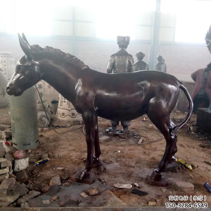 門口毛驢雕塑廠家 售樓處仿真雕塑 彩繪小品