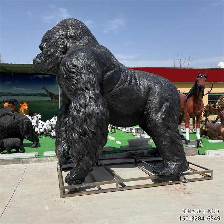 庭院猩猩雕塑，動物小品，烤漆仿古工藝