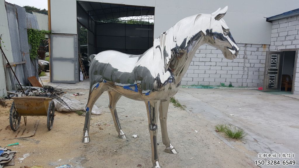 園林戰(zhàn)馬雕塑，文化標識，電鍍工藝