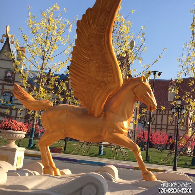 景區天馬雕塑，動物主題，彩繪工藝
