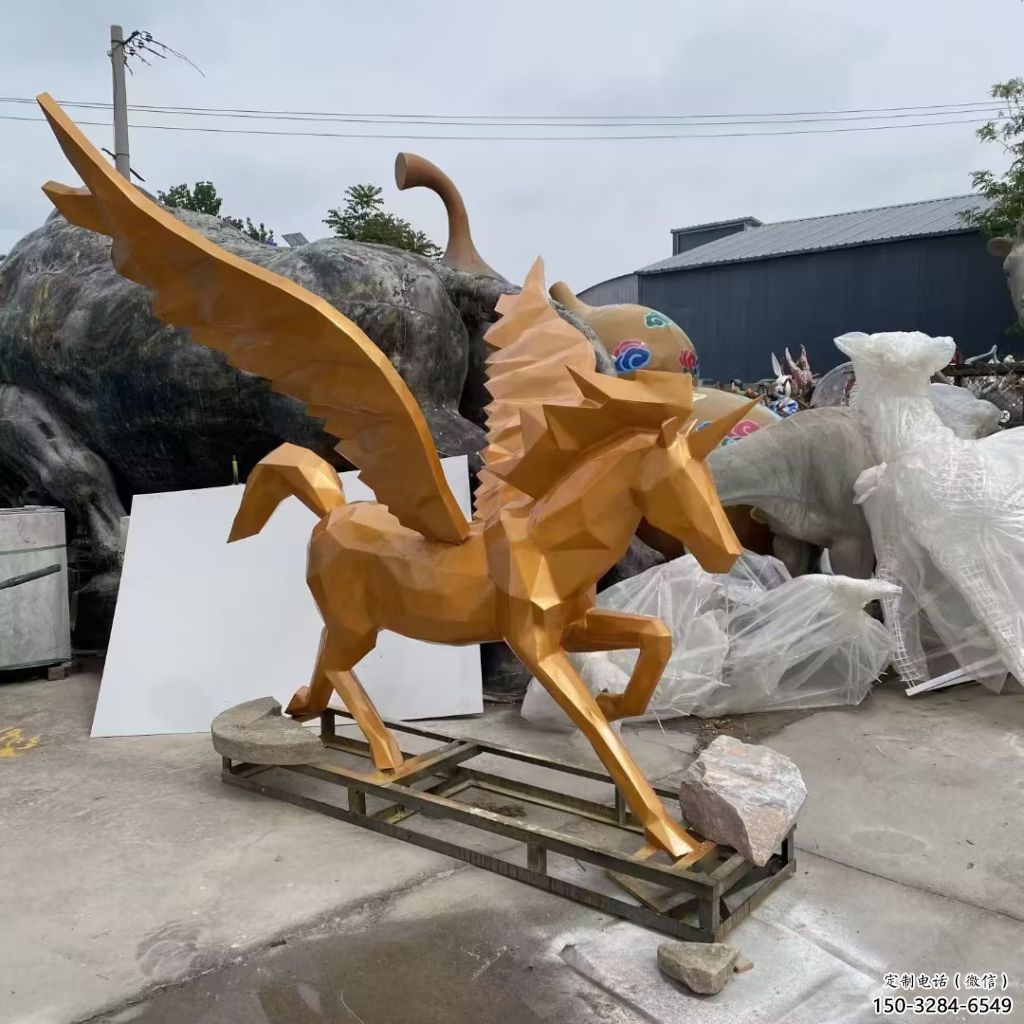 幼兒園天馬雕塑，動物文化，剪影工藝