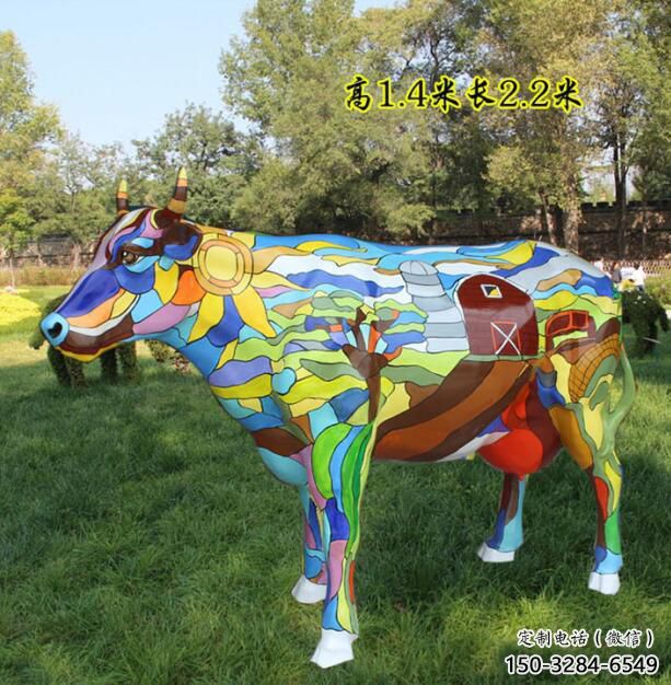 園林公牛雕塑 田間彩繪雕塑 仿真擺件