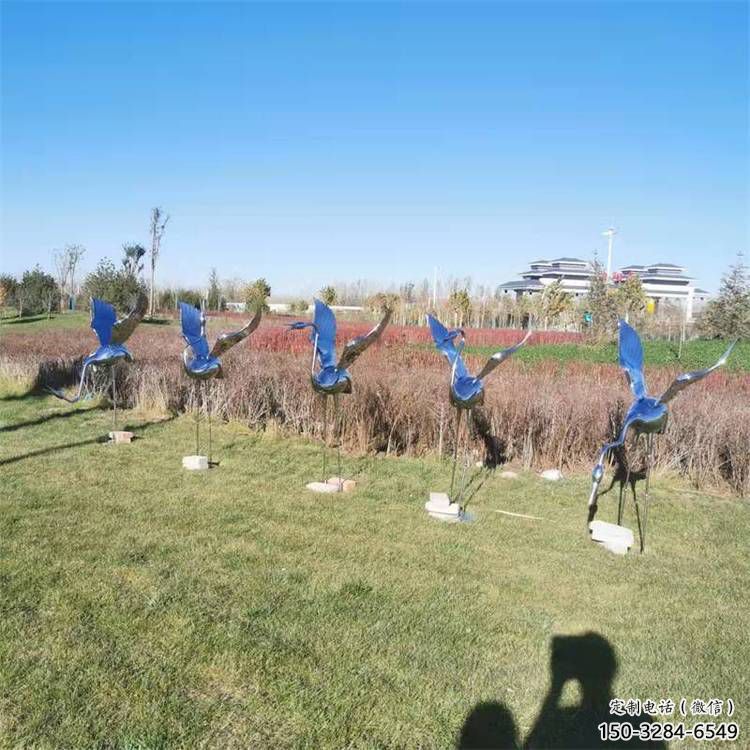 廣場白鶴雕塑 公園仿真雕塑 抽象擺件