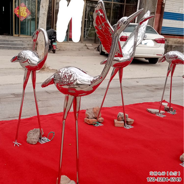 商業(yè)街白鶴雕塑 售樓處雕塑 動物擺件